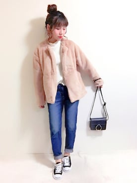 「Lattice（Lattice）のアイテム（アクセサリー）」を使った、yumi.さん（レディース・151cm）の冬コーディネート