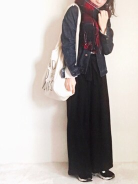 「earth music&ecology（アースミュージックアンドエコロジー）のアイテム（その他アウター）」を使った、yumi.さん（レディース・151cm）の冬コーディネート