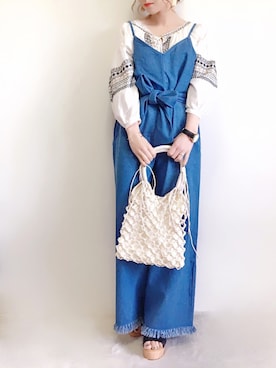 「Chico（チコ）のアイテム（サロペット/オーバーオール）」を使った、yumi.さん（レディース・151cm）の春コーディネート