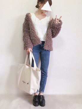「haco!（ハコ）のアイテム（ノーカラージャケット）」を使った、yumi.さん（レディース・151cm）の秋コーディネート
