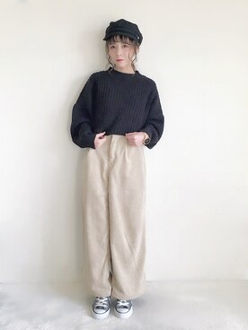 yumi.さんの「ロングスリーブニットトップス」を使ったコーディネート