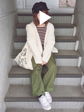 「TODAY'S SPECIAL（トゥデイズスペシャル）のアイテム（エコバッグ/サブバッグ）」を使った、yumi.さん（レディース・151cm）の冬コーディネート