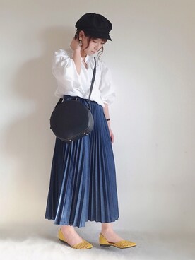 yumi.さんの「デニムプリーツロングスカート」を使ったコーディネート