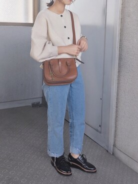 「FOSSIL（フォッシル）のアイテム（ハンドバッグ）」を使った、yumi.さん（レディース・151cm）の春コーディネート