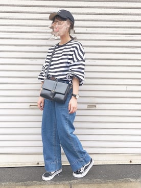 「coca（coca）（コカ）のアイテム（帽子）」を使った、yumi.さん（レディース・151cm）の春コーディネート
