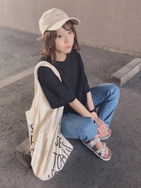 「coca（coca）（コカ）のアイテム（帽子）」を使った、yumi.さん（レディース・151cm）の春コーディネート