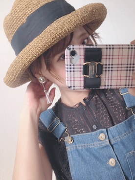 「notch.（ノッチ）のアイテム（サロペット/オーバーオール）」を使った、yumi.さん（レディース・151cm）の夏コーディネート