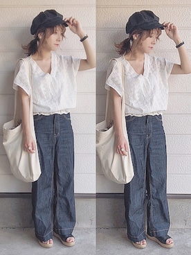 「アプレジュール」｜「アイテム（サンダル）」を使った、yumi.さん（レディース・151cm）の夏コーディネート