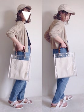 「coca（coca）（コカ）のアイテム（帽子）」を使った、yumi.さん（レディース・151cm）の夏コーディネート