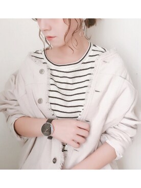 「SENSE OF PLACE by URBAN RESEARCH（センスオブプレイスバイアーバンリサーチ）のアイテム（ノーカラージャケット）」を使った、yumi.さん（レディース・151cm）の夏コーディネート