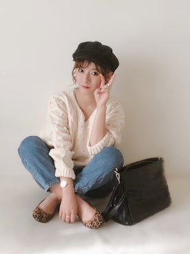 「FOSSIL（フォッシル）のフォッシル 腕時計 レディース アナログ ステンレス ES4433（アナログ腕時計）」を使った、yumi.さん（レディース・151cm）の秋コーディネート