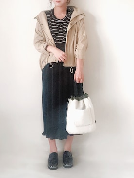 「秋のブラウンスタイル」｜「アイテム（マウンテンパーカー）」を使った、yumi.さん（レディース・151cm）の秋コーディネート