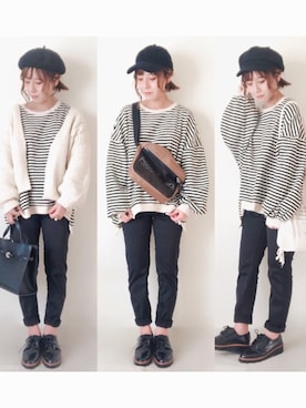 「GRL（グレイル）のアイテム（ハンチング/ベレー帽）」を使った、yumi.さん（レディース・151cm）の秋コーディネート