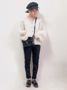 「GRL（グレイル）のアイテム（キャスケット）」を使った、yumi.さん（レディース・151cm）の秋コーディネート