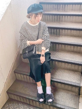 「GRL（グレイル）のアイテム（キャスケット）」を使った、yumi.さん（レディース・151cm）の秋コーディネート