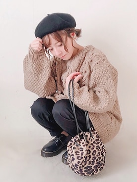 「GRL（グレイル）のアイテム（ハンチング/ベレー帽）」を使った、yumi.さん（レディース・151cm）の秋コーディネート