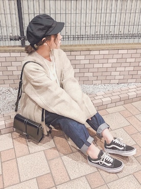 「GRL（グレイル）のアイテム（キャスケット）」を使った、yumi.さん（レディース・151cm）の秋コーディネート