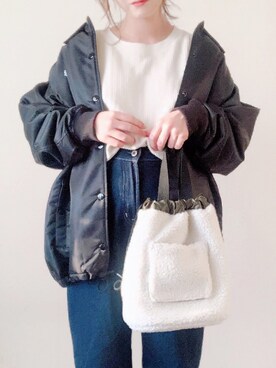 「perkyroom」｜「アイテム（ブルゾン）」を使った、yumi.さん（レディース・151cm）の秋コーディネート