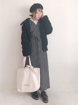 「GRL（グレイル）のアイテム（その他アウター）」を使った、yumi.さん（レディース・151cm）の冬コーディネート