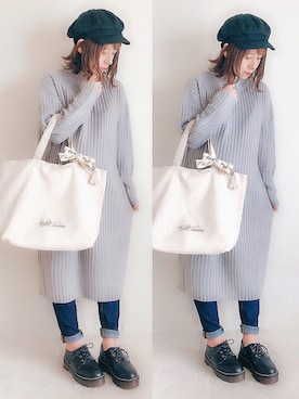 「GRL（グレイル）のアイテム（キャスケット）」を使った、yumi.さん（レディース・151cm）の冬コーディネート