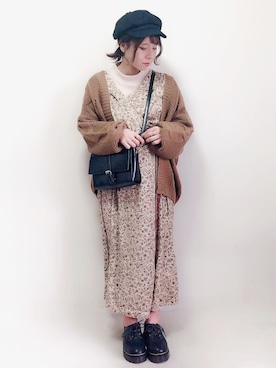 「GRL（グレイル）のアイテム（キャスケット）」を使った、yumi.さん（レディース・151cm）の冬コーディネート