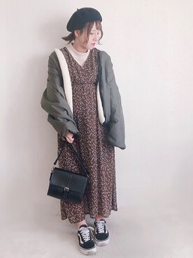 「Kastane（カスタネ）のアイテム（ブルゾン）」を使った、yumi.さん（レディース・151cm）の冬コーディネート