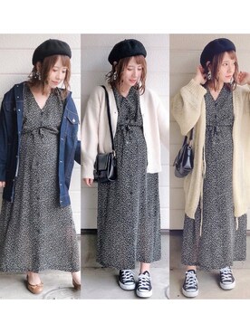 「GRL（グレイル）のアイテム（ハンチング/ベレー帽）」を使った、yumi.さん（レディース・151cm）の春コーディネート
