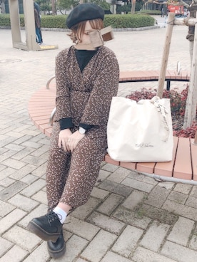 「GRL（グレイル）のアイテム（ハンチング/ベレー帽）」を使った、yumi.さん（レディース・151cm）の春コーディネート