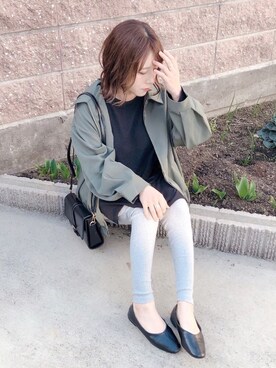 「GRL（グレイル）のアイテム（その他アウター）」を使った、yumi.さん（レディース・151cm）の春コーディネート