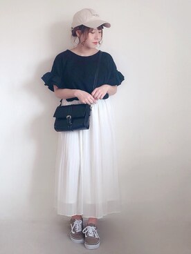 「coca（coca）（コカ）のアイテム（帽子）」を使った、yumi.さん（レディース・151cm）の春コーディネート