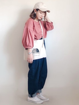 「coca（coca）（コカ）のアイテム（帽子）」を使った、yumi.さん（レディース・151cm）の春コーディネート