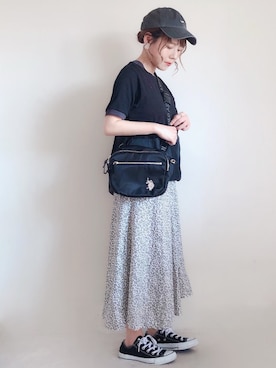 「studio CLIP（スタディオクリップ）のアイテム（帽子）」を使った、yumi.さん（レディース・151cm）の春コーディネート