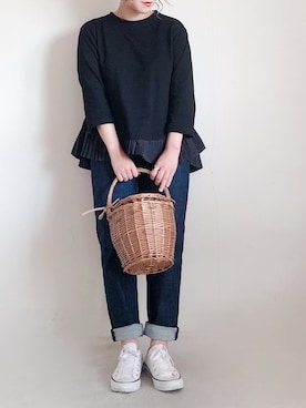 「SEVENDAYS=SUNDAY（セブンデイズサンデイ）のアイテム」を使った、yumi.さん（レディース・151cm）の春コーディネート