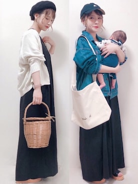 「KBF（ケイビーエフ）のアイテム（オールインワン・サロペット）」を使った、yumi.さん（レディース・151cm）の春コーディネート