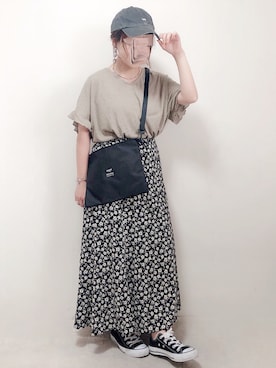 「studio CLIP（スタディオクリップ）のアイテム（帽子）」を使った、yumi.さん（レディース・150cm）の夏コーディネート