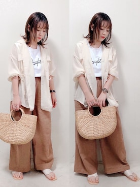 「DHOLIC（ディーホリック）のアイテム（その他アウター）」を使った、yumi.さん（レディース・151cm）の夏コーディネート