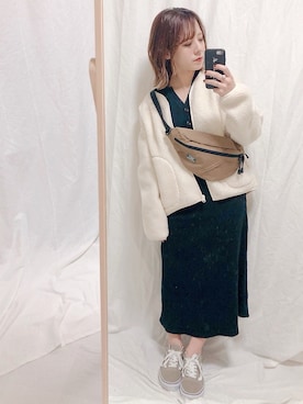 「NANO universe（ナノユニバース）のアイテム（ワンピース/ドレス）」を使った、yumi.さん（レディース・151cm）の秋コーディネート