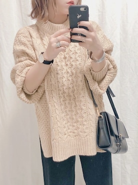 「リブニットパンツ」｜yumi.さん（レディース・151cm）の秋コーディネート