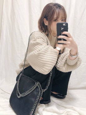 「SENSE OF PLACE by URBAN RESEARCH（センスオブプレイスバイアーバンリサーチ）のアゼルーズセーター（ニット/セーター）」を使った、yumi.さん（レディース・151cm）の秋コーディネート