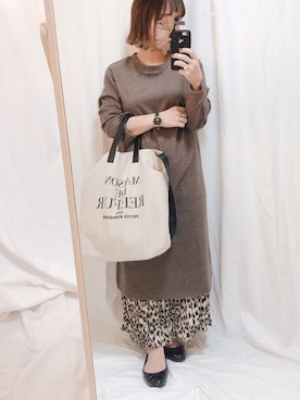 「FOSSIL（フォッシル）のアイテム（アナログ腕時計）」を使った、yumi.さん（レディース・151cm）の秋コーディネート