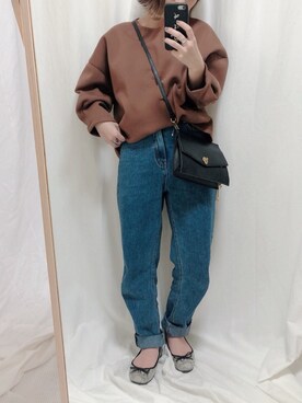 「FOSSIL（フォッシル）のアイテム（ショルダーバッグ）」を使った、yumi.さん（レディース・151cm）の秋コーディネート
