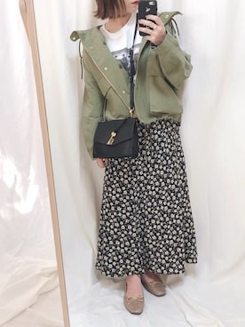 「FOSSIL（フォッシル）のアイテム（ショルダーバッグ）」を使った、yumi.さん（レディース・151cm）の秋コーディネート