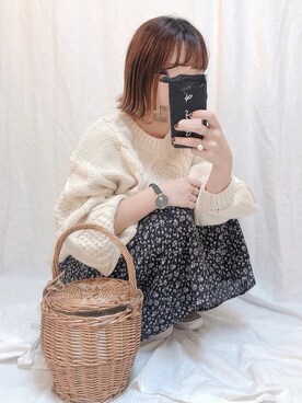 「FOSSIL（フォッシル）のアイテム（アナログ腕時計）」を使った、yumi.さん（レディース・151cm）の秋コーディネート