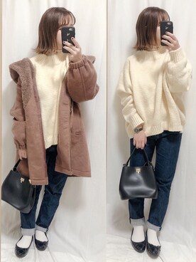 「MAJESTIC LEGON（マジェスティックレゴン）のアイテム（その他アウター）」を使った、yumi.さん（レディース・151cm）の秋コーディネート