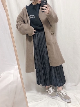 「URBAN RESEARCH Sonny Label（アーバンリサーチサニーレーベル）のアイテム（ムートンコート）」を使った、yumi.さん（レディース・151cm）の冬コーディネート