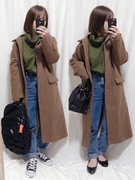 「DHOLIC（ディーホリック）のアイテム（その他アウター）」を使った、yumi.さん（レディース・151cm）の冬コーディネート