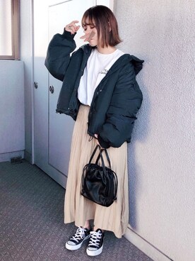 「Green　Parks（グリーンパークス）のアイテム（その他アウター）」を使った、yumi.さん（レディース・151cm）の冬コーディネート