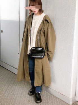 「KBF（ケイビーエフ）のアイテム（その他アウター）」を使った、yumi.さん（レディース・151cm）の冬コーディネート