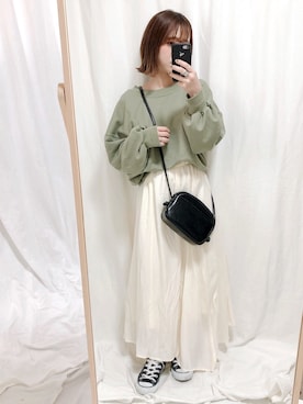 「reca（レカ）のアイテム（スウェット）」を使った、yumi.さん（レディース・151cm）の冬コーディネート
