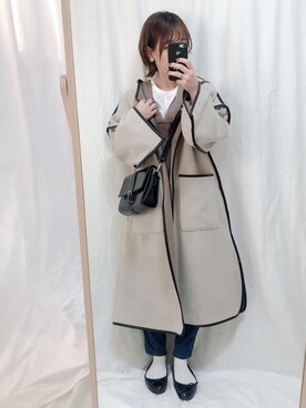 「Kastane（カスタネ）のアイテム（その他アウター）」を使った、yumi.さん（レディース・151cm）の冬コーディネート